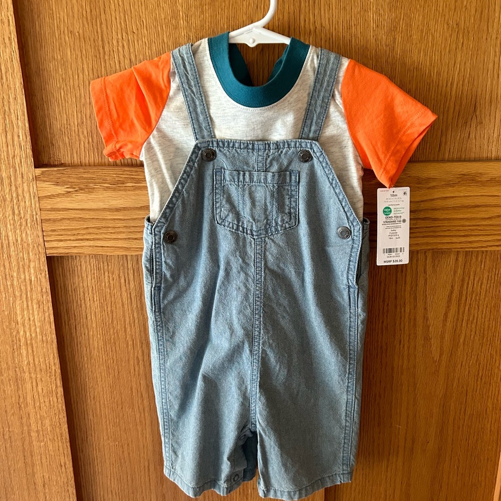 Carters tshirt and coverall short set